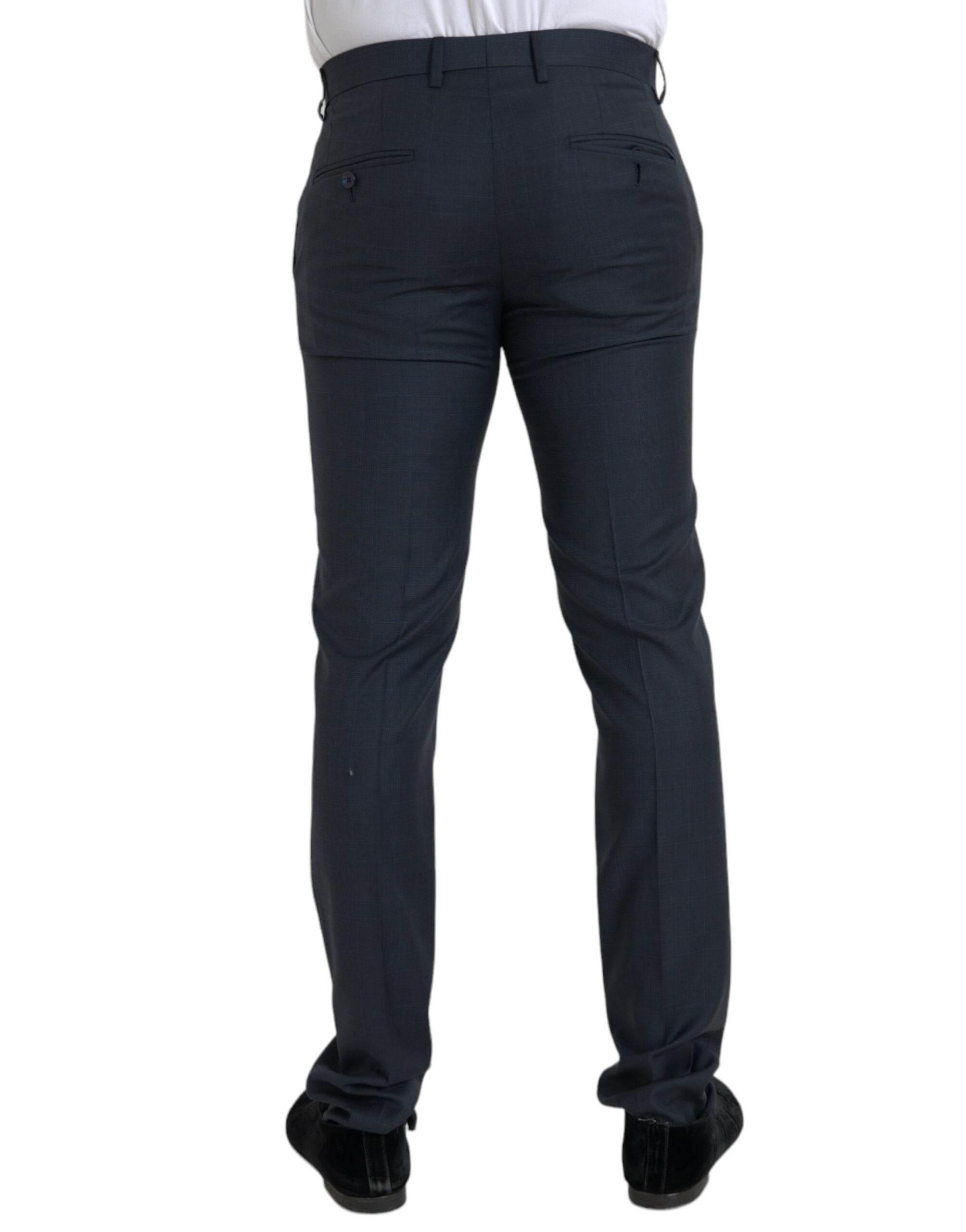 Dolce & Gabbana Blue Wool Men Skinny Dress Pants - Hilstor