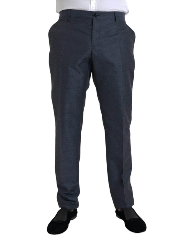 Dolce & Gabbana Blue Wool Men Skinny Dress Pants - Hilstor