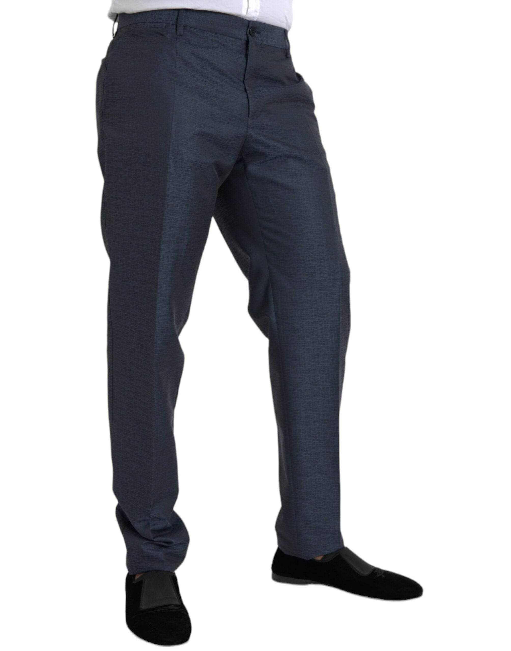 Dolce & Gabbana Blue Wool Men Skinny Dress Pants - Hilstor