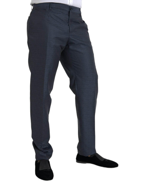 Dolce & Gabbana Blue Wool Men Skinny Dress Pants - Hilstor