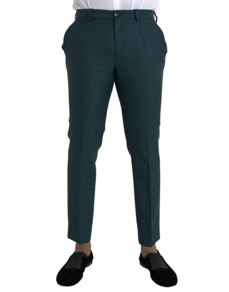 Dolce & Gabbana Green Wool Skinny Slim Dress Pants - Hilstor