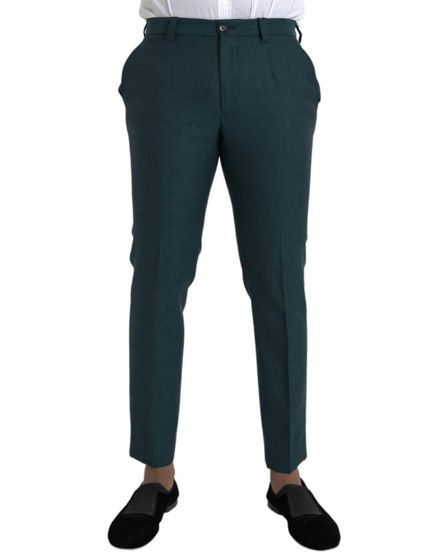 Dolce & Gabbana Green Wool Skinny Slim Dress Pants - Hilstor