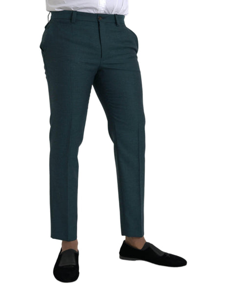 Dolce & Gabbana Green Wool Skinny Slim Dress Pants - Hilstor