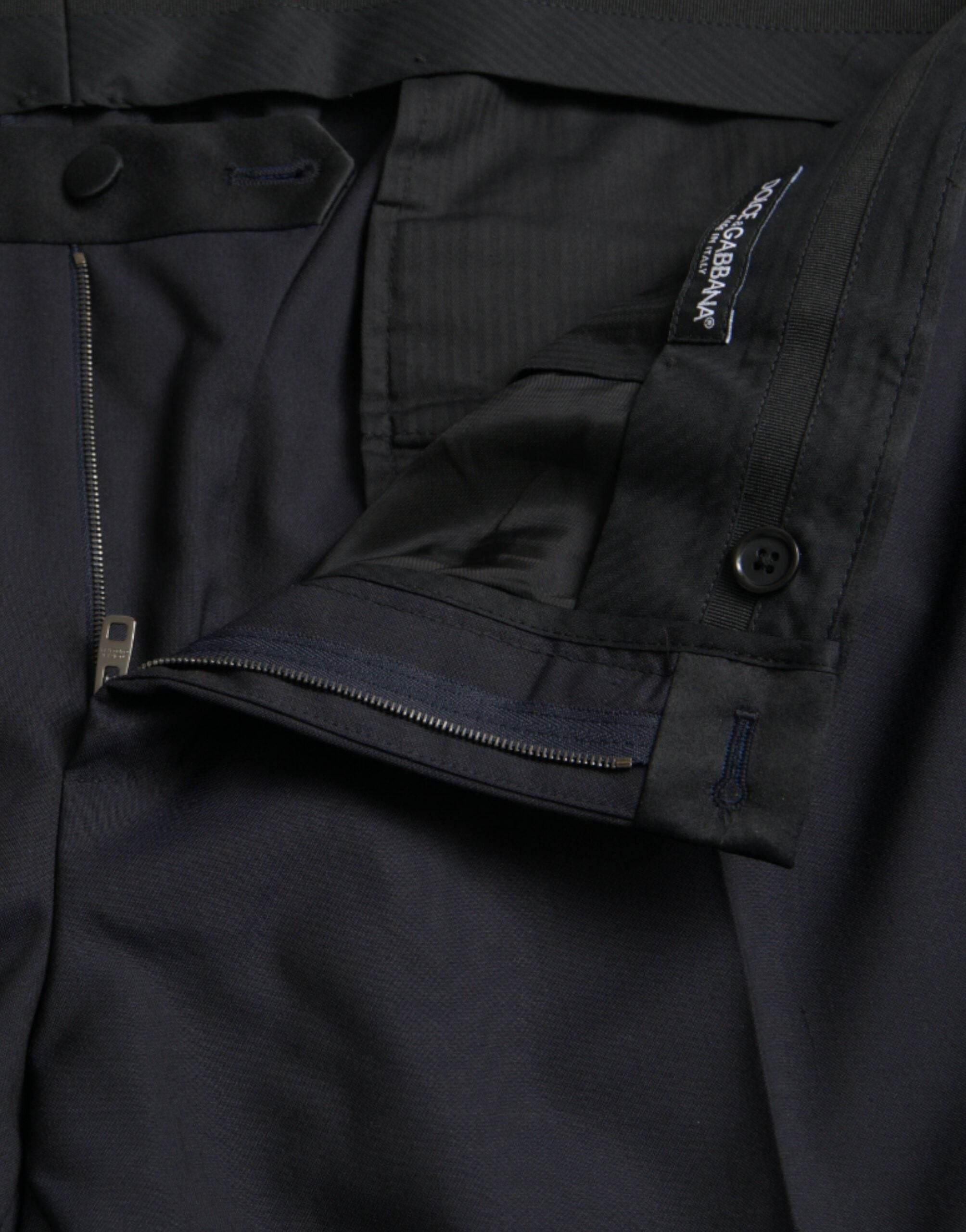 Dolce & Gabbana Blue Wool Men Skinny Dress Pants - Hilstor