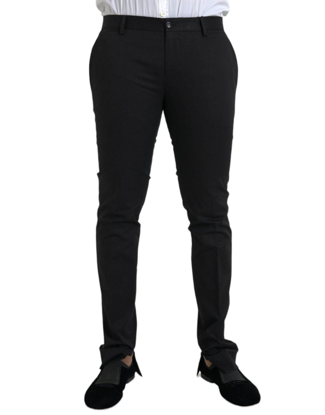 Dolce & Gabbana Black Cotton Stretch Skinny Dress Pants - Hilstor