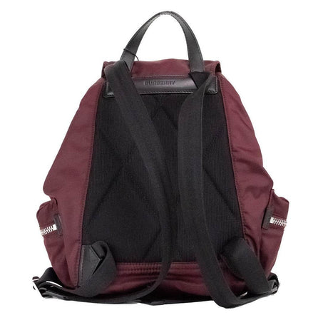 Burberry Medium Burgundy Econyl Nylon Rucksack Drawstring Backpack Bookbag - Hilstor