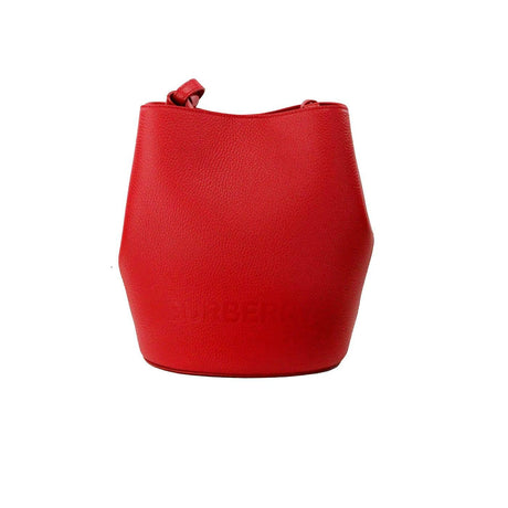 Burberry Lorne Small Red Pebbled Leather Bucket Crossbody Purse Bag - Hilstor