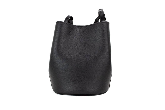 Burberry Lorne Small Black Haymarket Check Pebble Leather Bucket Handbag Purse - Hilstor