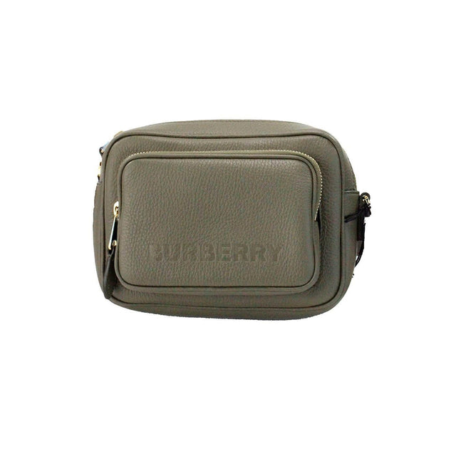 Burberry Small Branded Dark Fern Green Grainy Leather Camera Crossbody Bag - Hilstor