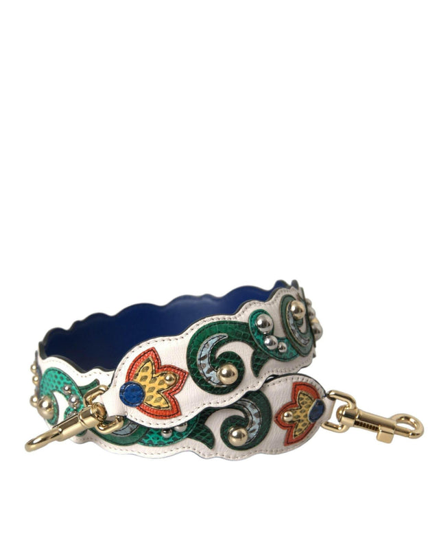 Dolce & Gabbana White Leather Handbag Belt Accessory Shoulder Strap - Hilstor