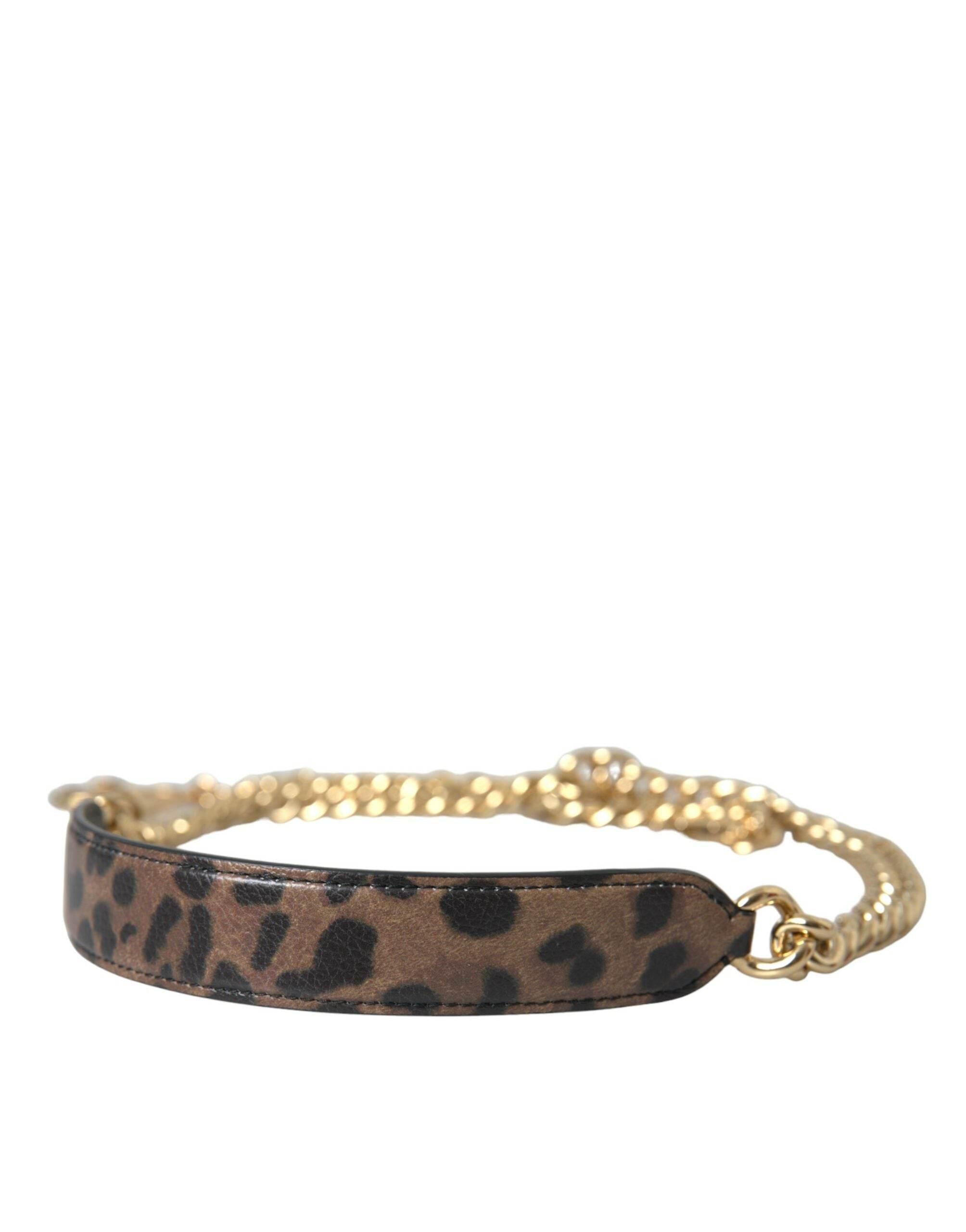 Dolce & Gabbana Brown Leopard Handbag Accessory Shoulder Strap - Hilstor