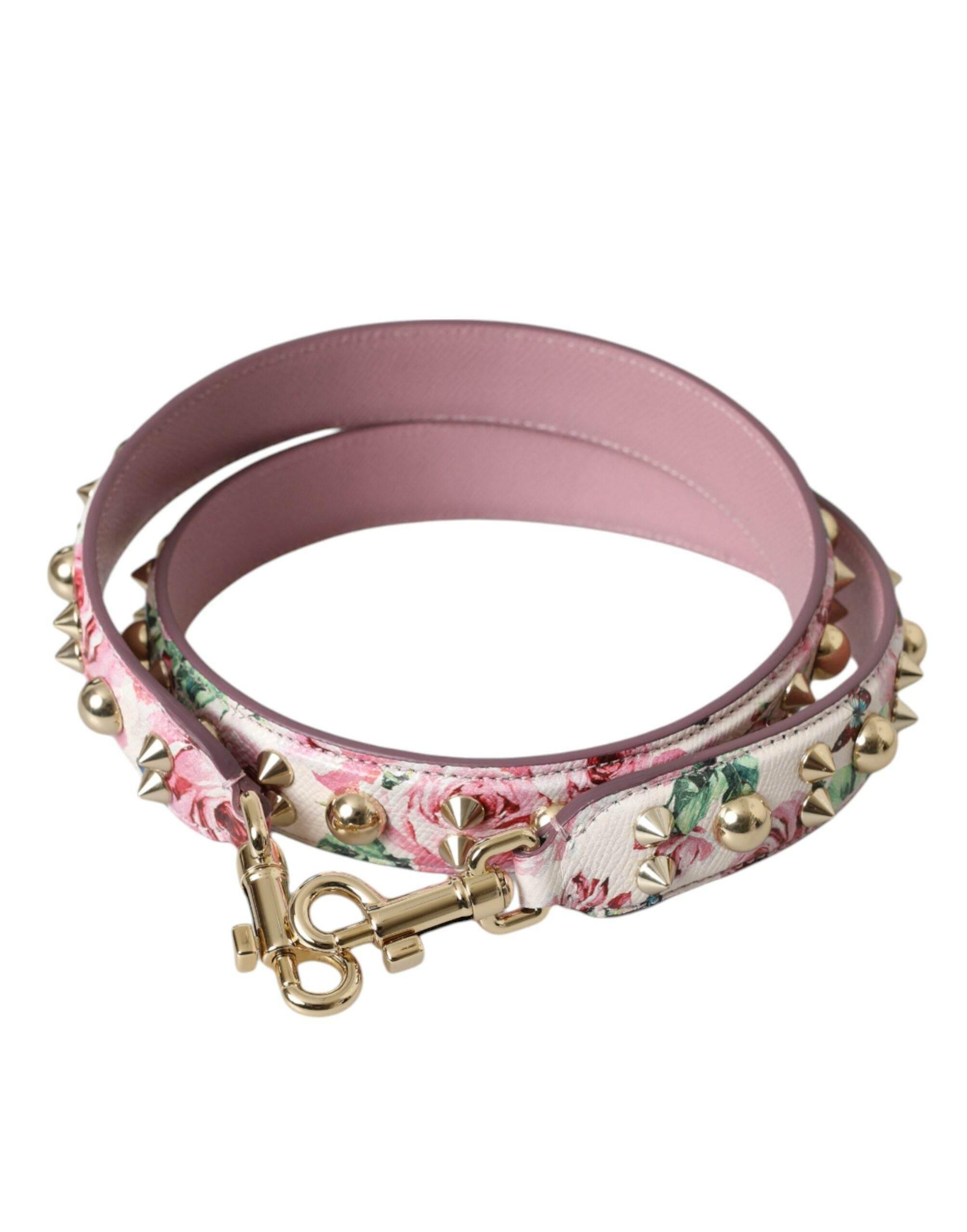 Dolce & Gabbana Pink Floral Handbag Accessory Shoulder Strap - Hilstor