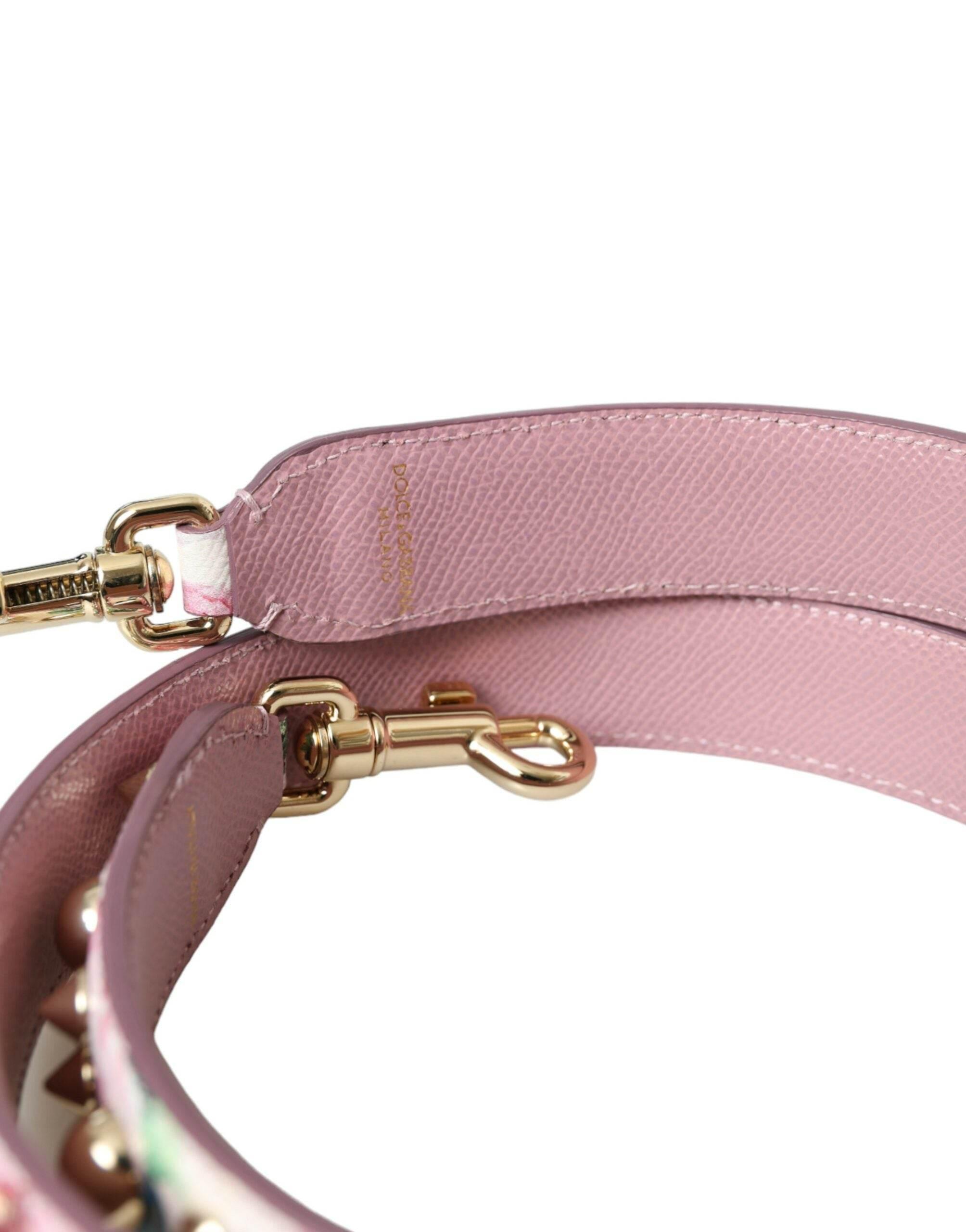 Dolce & Gabbana Pink Floral Handbag Accessory Shoulder Strap - Hilstor