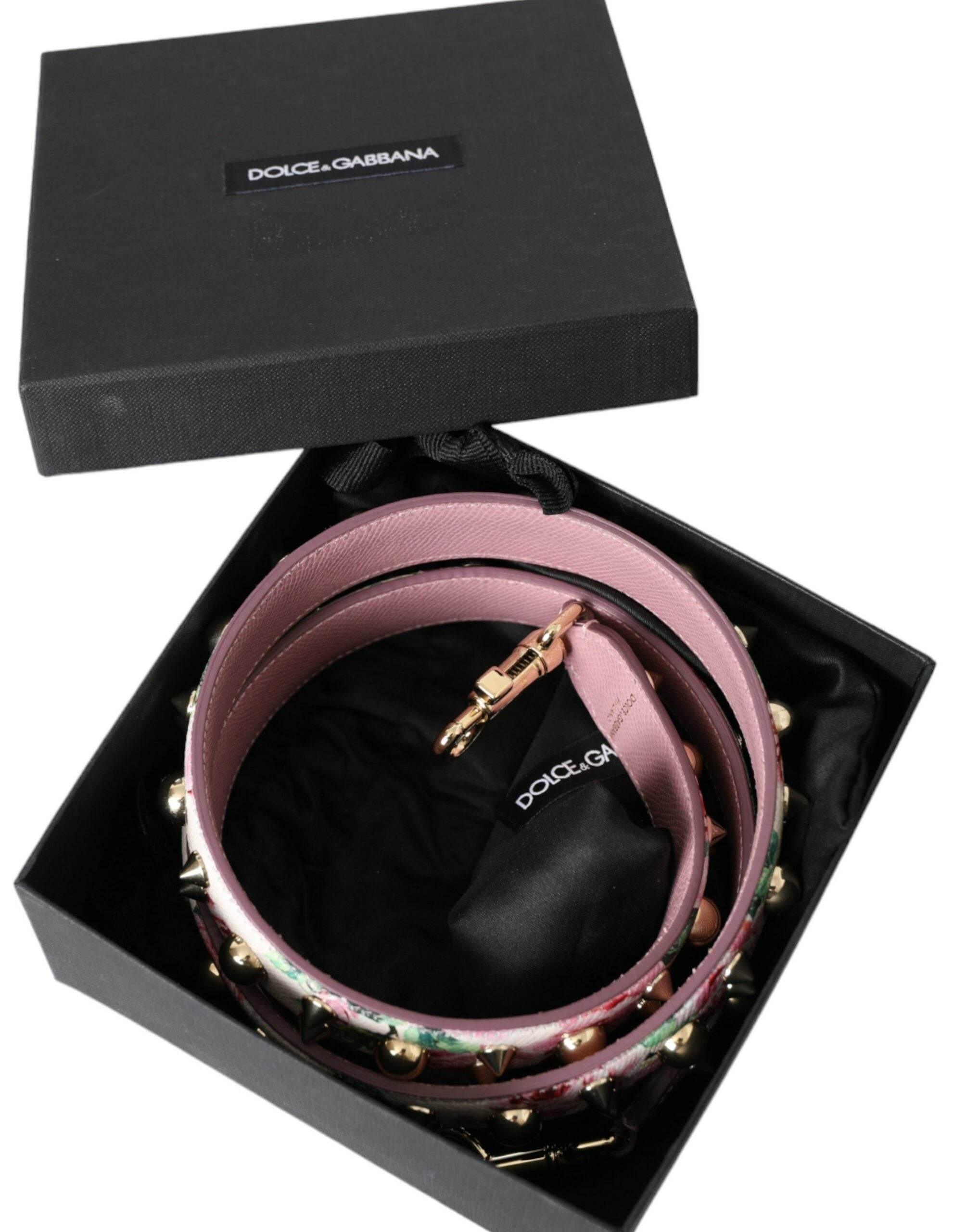 Dolce & Gabbana Pink Floral Handbag Accessory Shoulder Strap - Hilstor