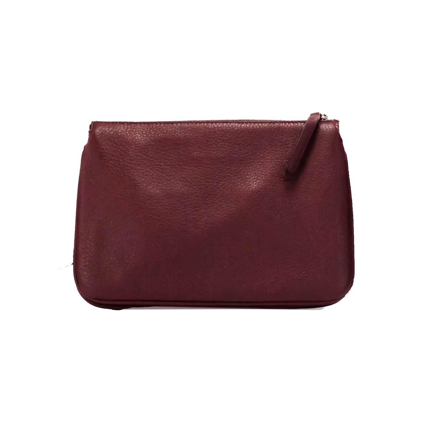 Kate Spade Jackson Cherrywood Leather Triple Gusset Crossbody Handbag Purse - Hilstor