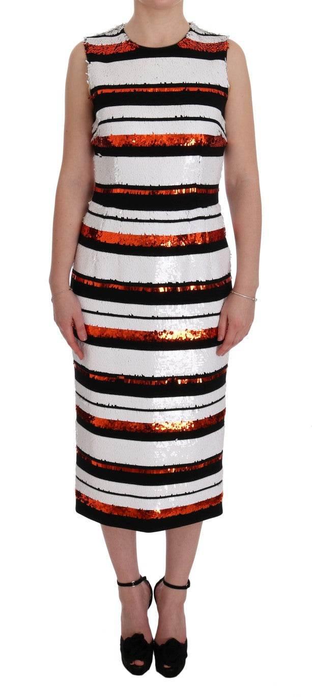 Dolce & Gabbana Sleeveless Striped Sheath Dress - Hilstor