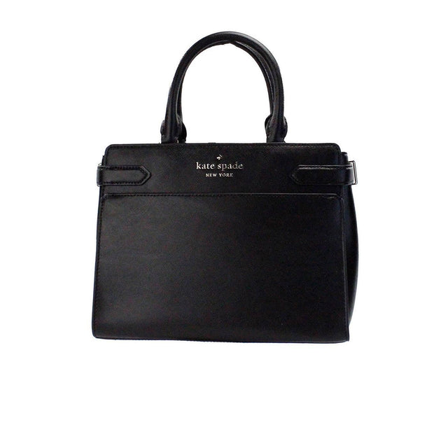 Kate Spade Staci Medium Black Saffiano Leather Crossbody Satchel Bag Handbag - Hilstor