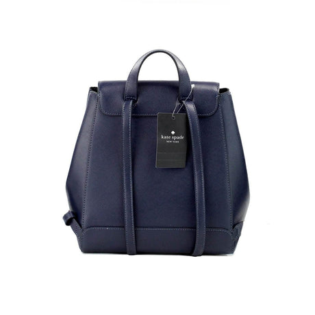 Kate Spade Madison Navy Saffiano Leather Medium Flap Shoulder Backpack Bag - Hilstor