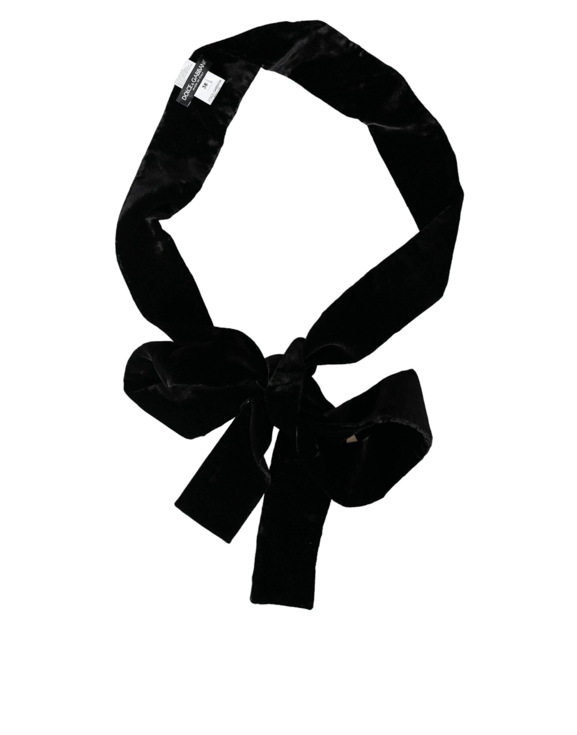 Dolce & Gabbana Black Viscose Wide Waist Women Belt - Hilstor