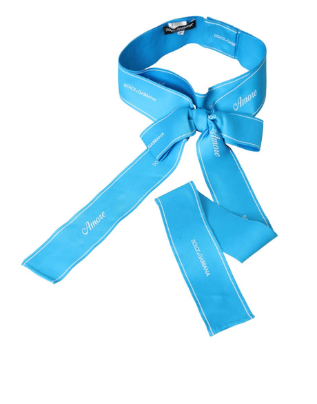 Dolce & Gabbana Blue Polyester AMORE Wide Waist Belt - Hilstor