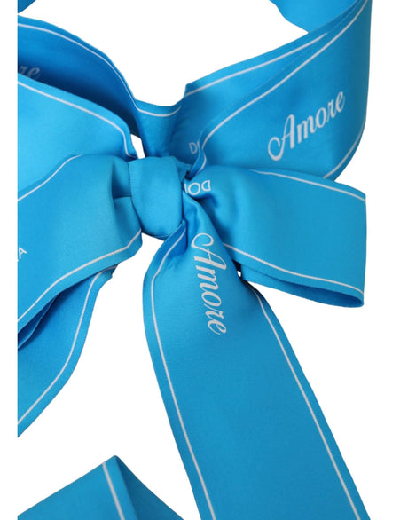 Dolce & Gabbana Blue Polyester AMORE Wide Waist Belt - Hilstor
