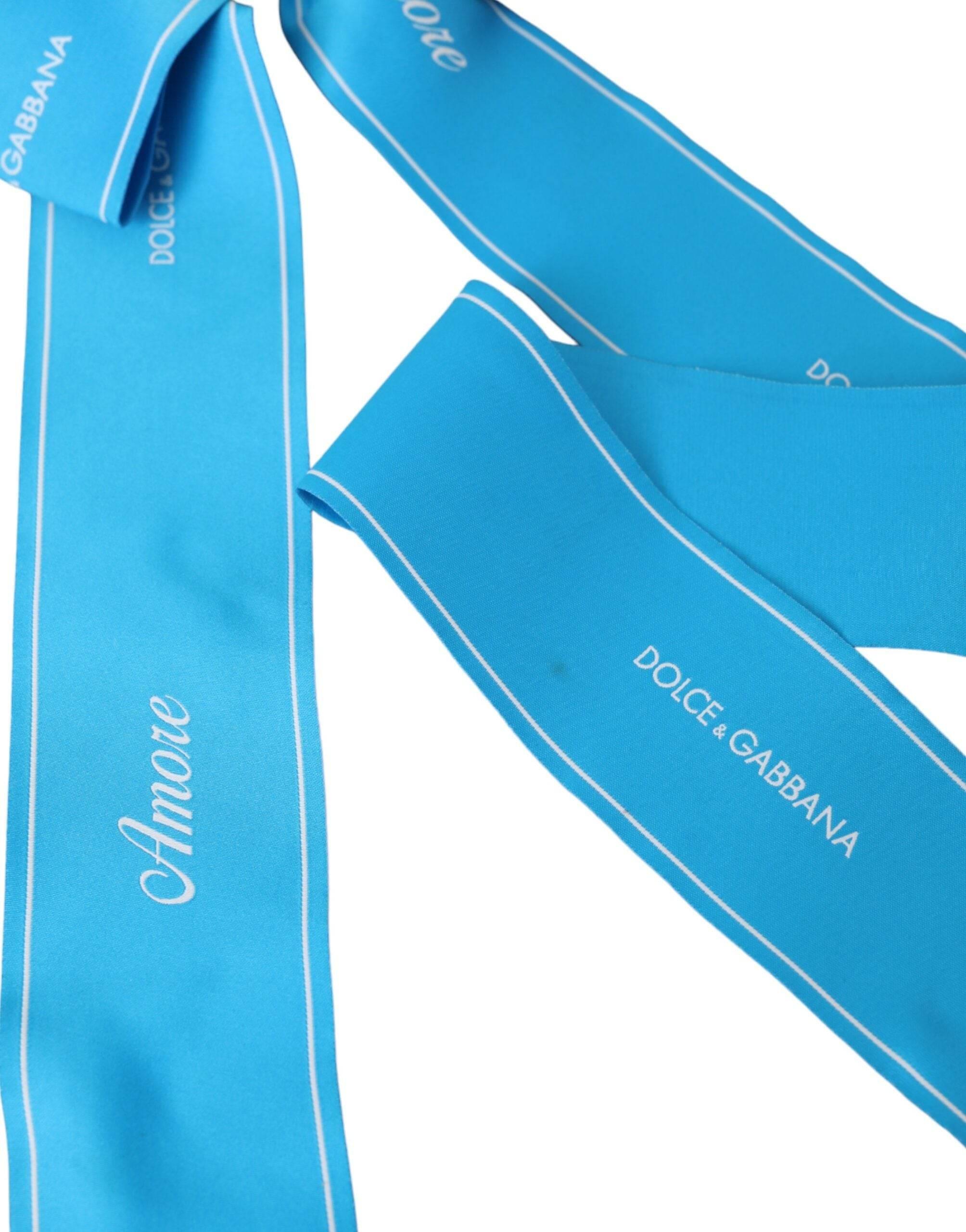 Dolce & Gabbana Blue Polyester AMORE Wide Waist Belt - Hilstor