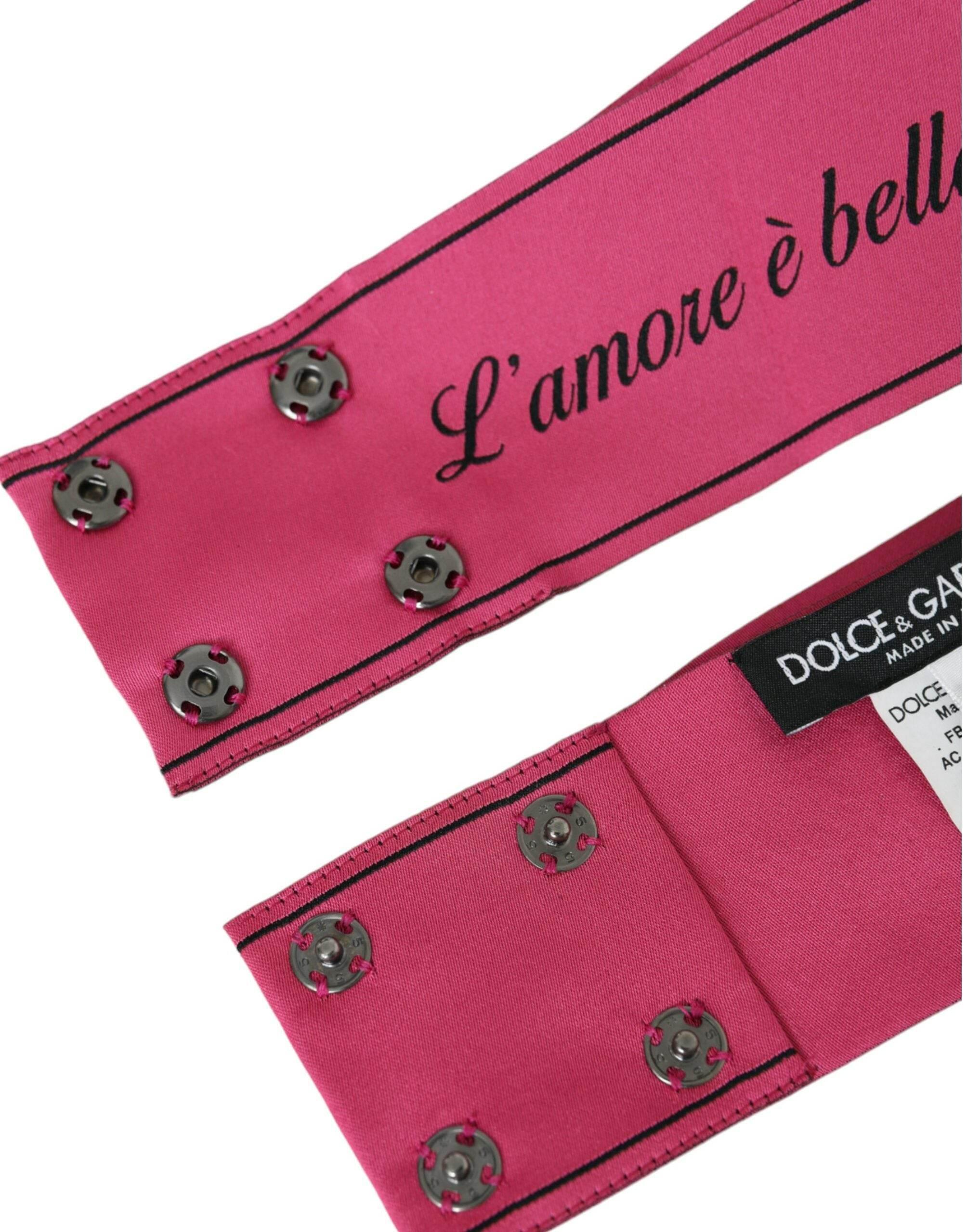Dolce & Gabbana Pink L'Amore E'Bellezza Waist Belt - Hilstor