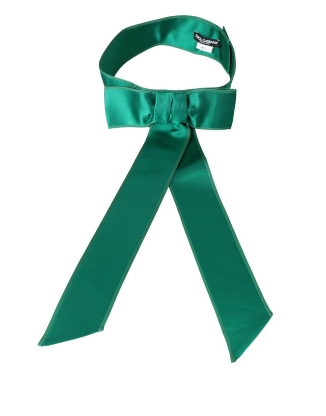 Dolce & Gabbana Green Silk Satin Waist Women Belt - Hilstor