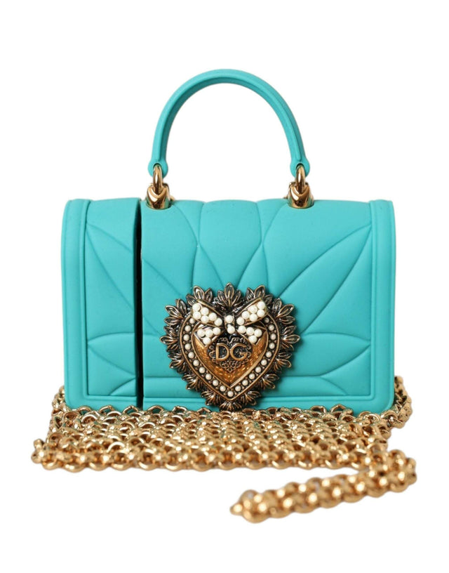 Dolce & Gabbana Turquoise Silicone Devotion Heart Cover Bag Airpods Case - Hilstor