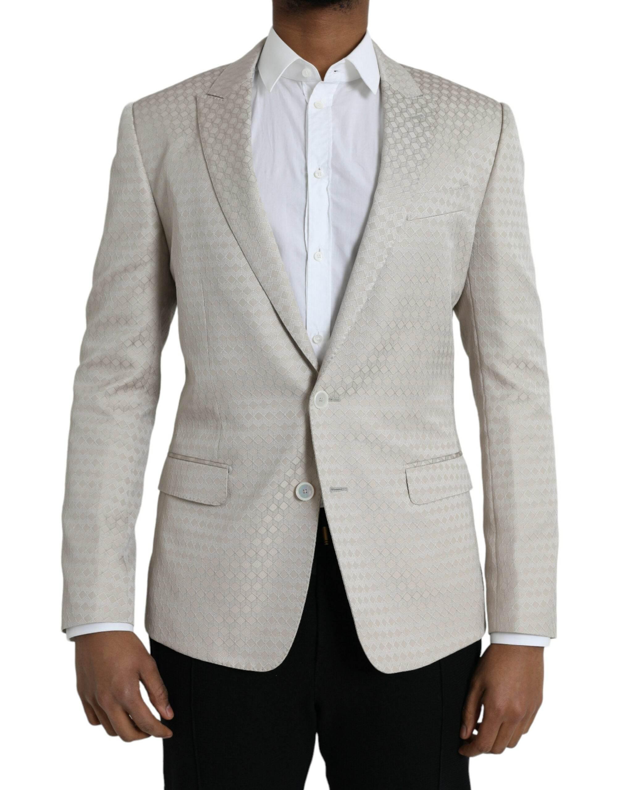 Dolce & Gabbana Beige MARTINI Single Breasted Coat Blazer - Hilstor