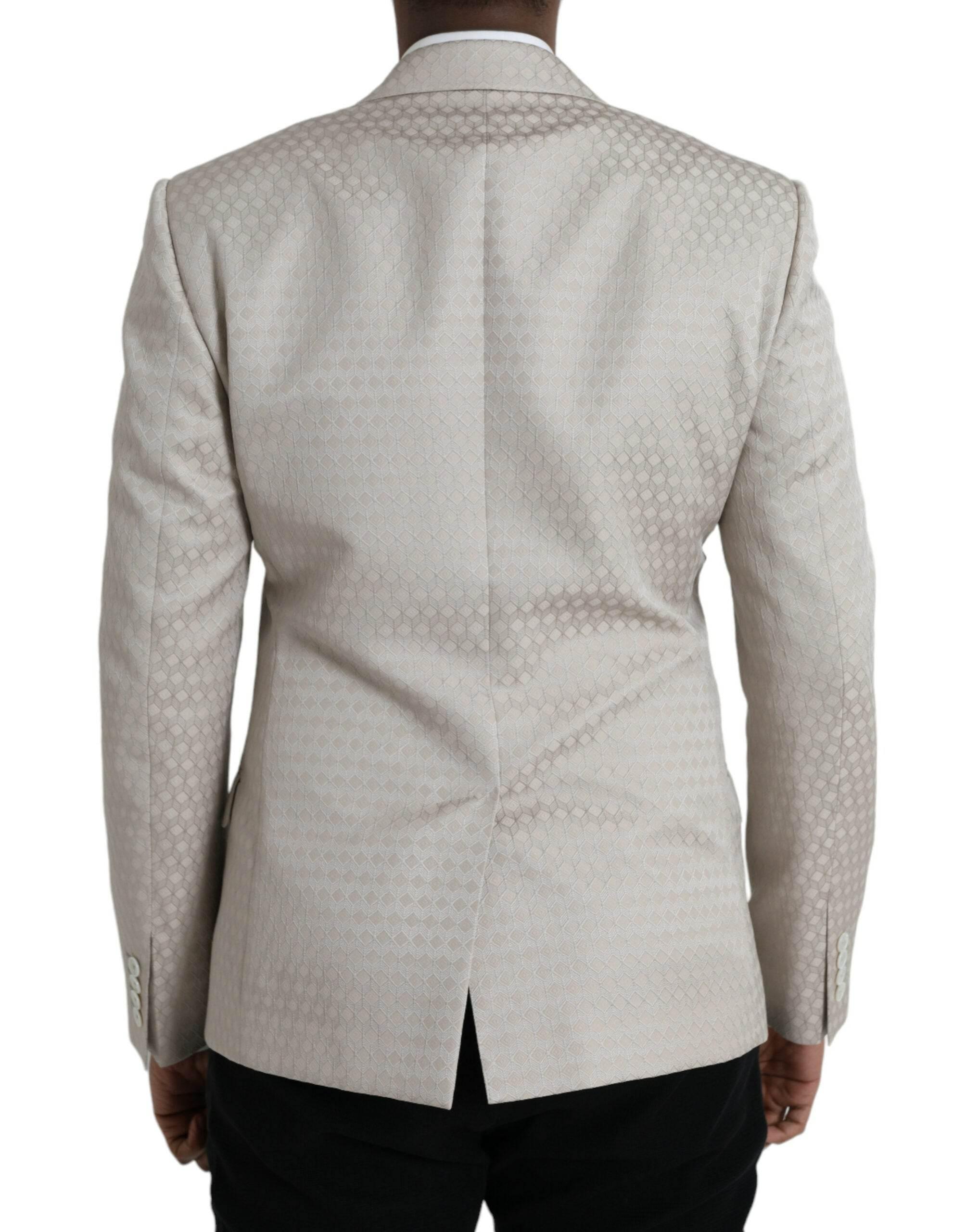 Dolce & Gabbana Beige MARTINI Single Breasted Coat Blazer - Hilstor