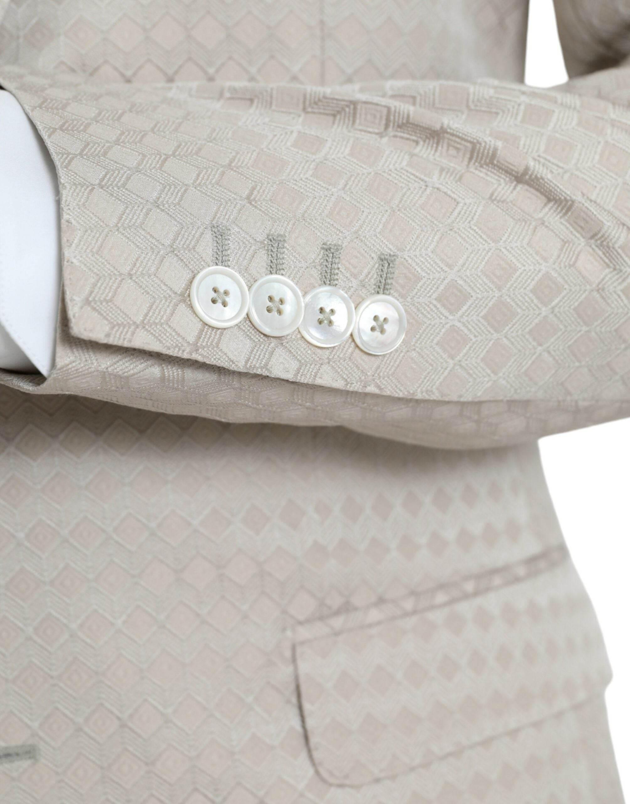 Dolce & Gabbana Beige MARTINI Single Breasted Coat Blazer - Hilstor
