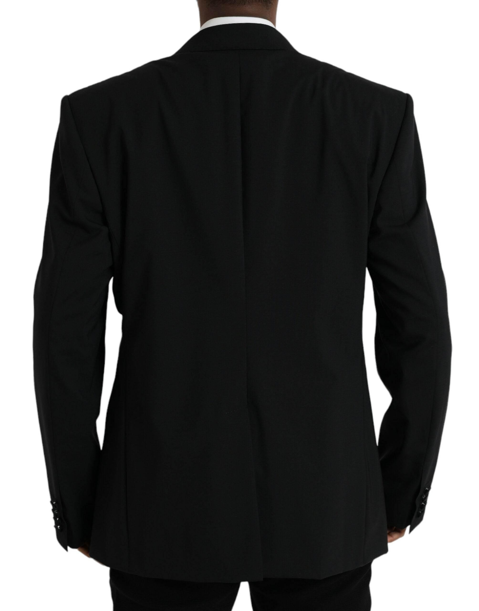 Dolce & Gabbana Black SICILIA Single Breasted Coat Blazer - Hilstor