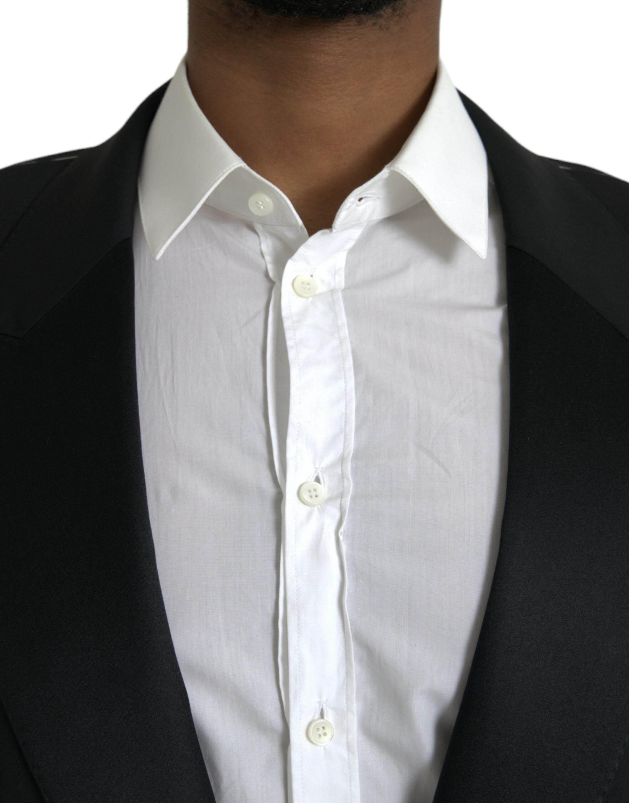 Dolce & Gabbana Black SICILIA Single Breasted Coat Blazer - Hilstor