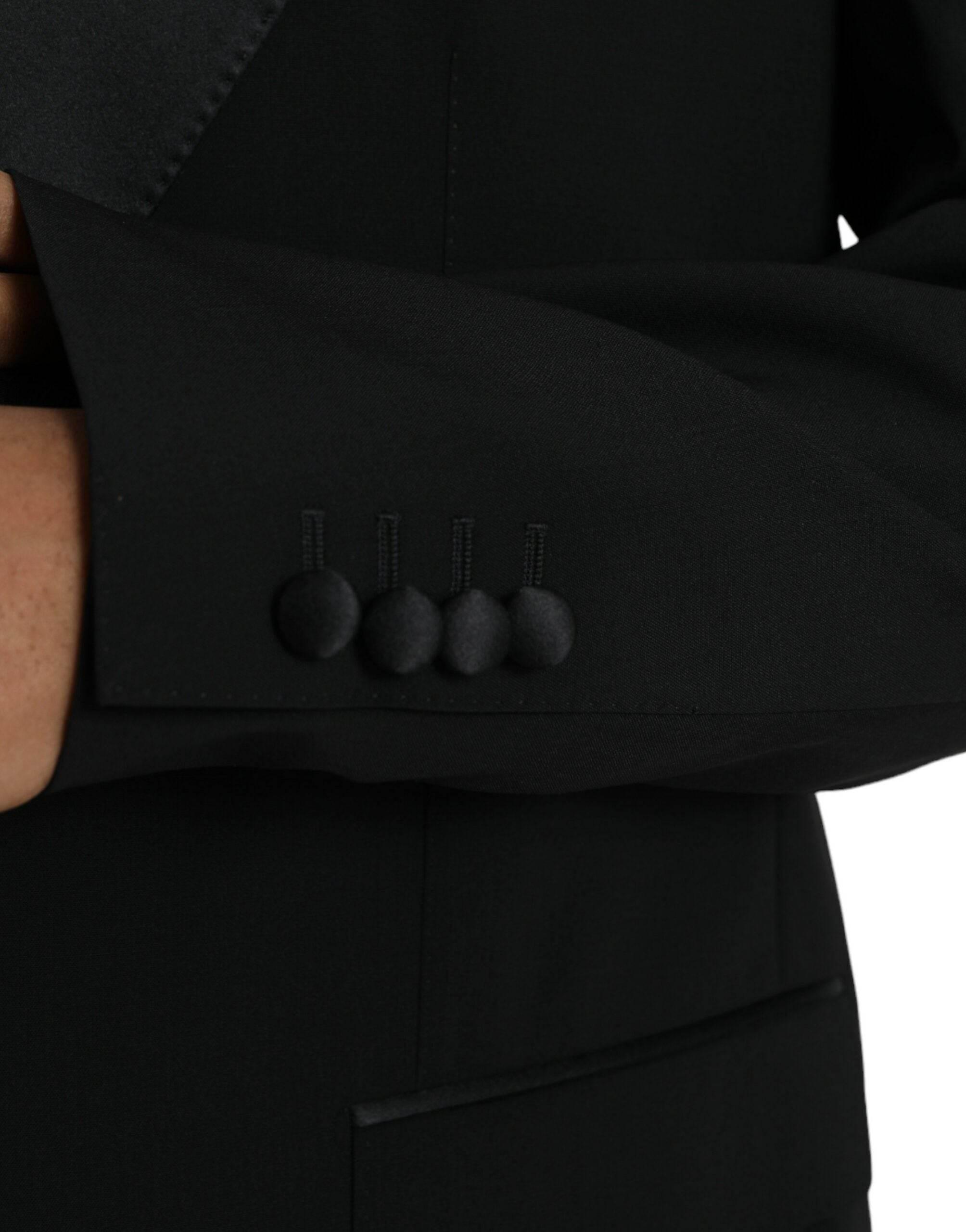 Dolce & Gabbana Black SICILIA Single Breasted Coat Blazer - Hilstor