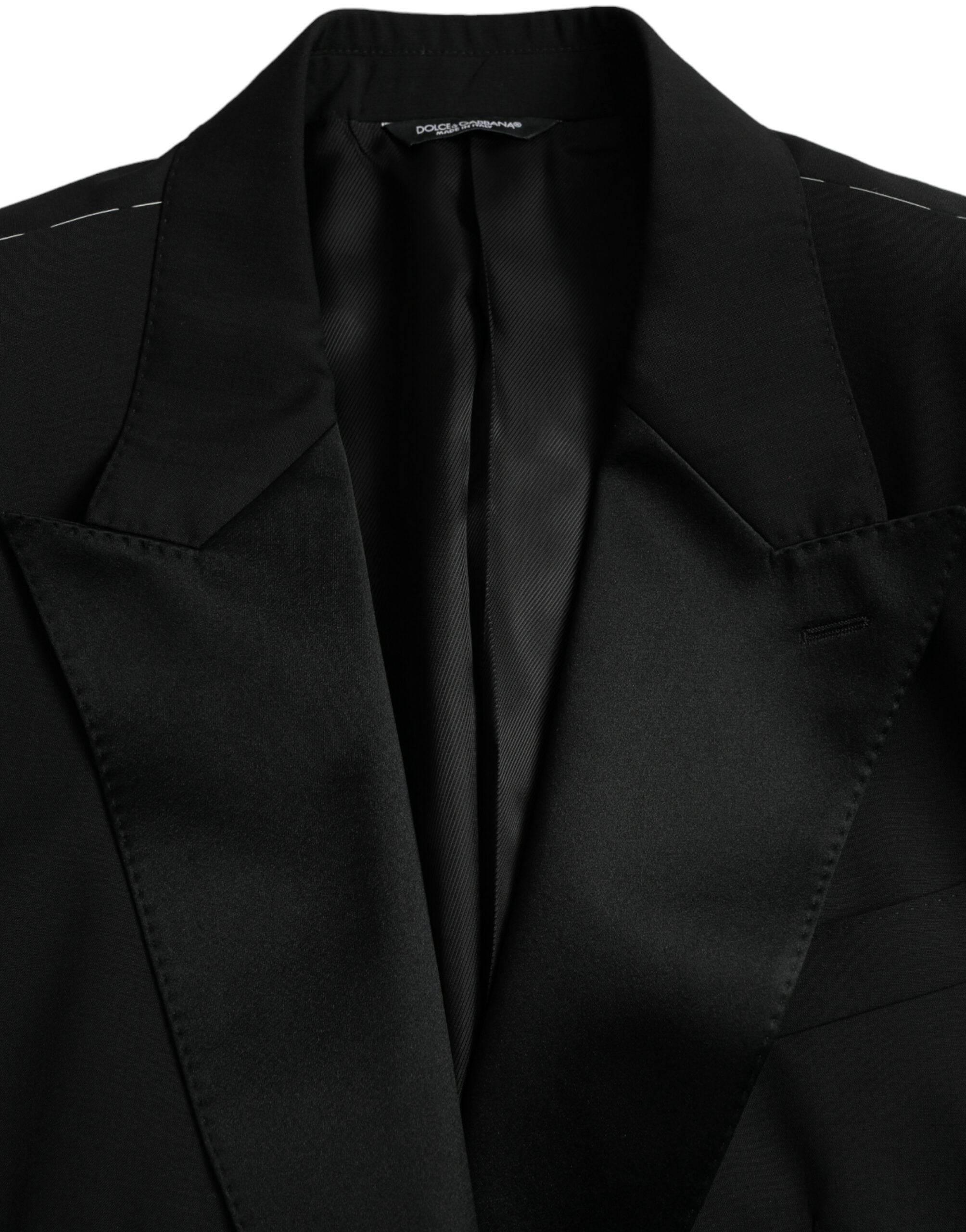 Dolce & Gabbana Black SICILIA Single Breasted Coat Blazer - Hilstor