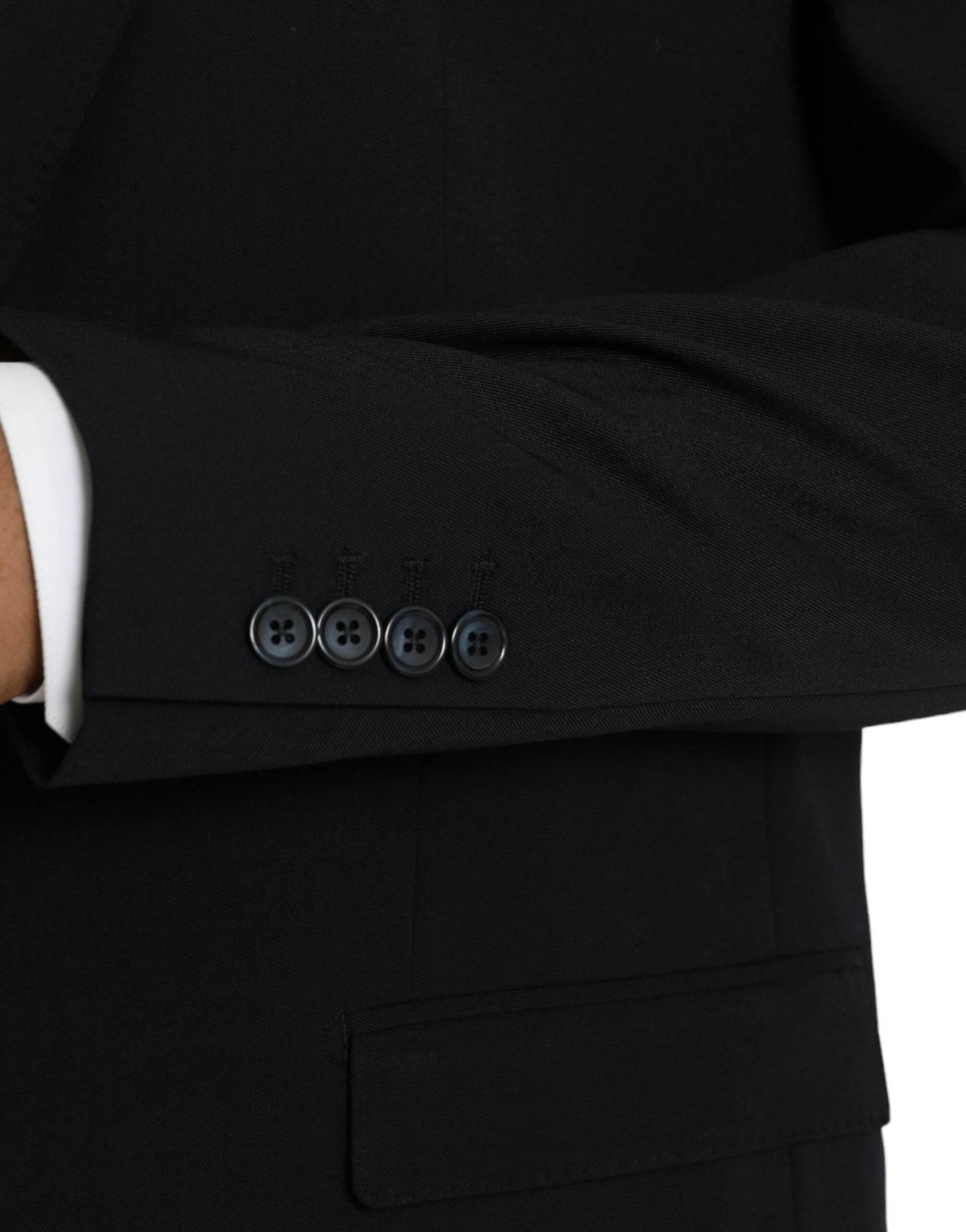 Dolce & Gabbana Black MARTINI Single Breasted Coat Blazer - Hilstor