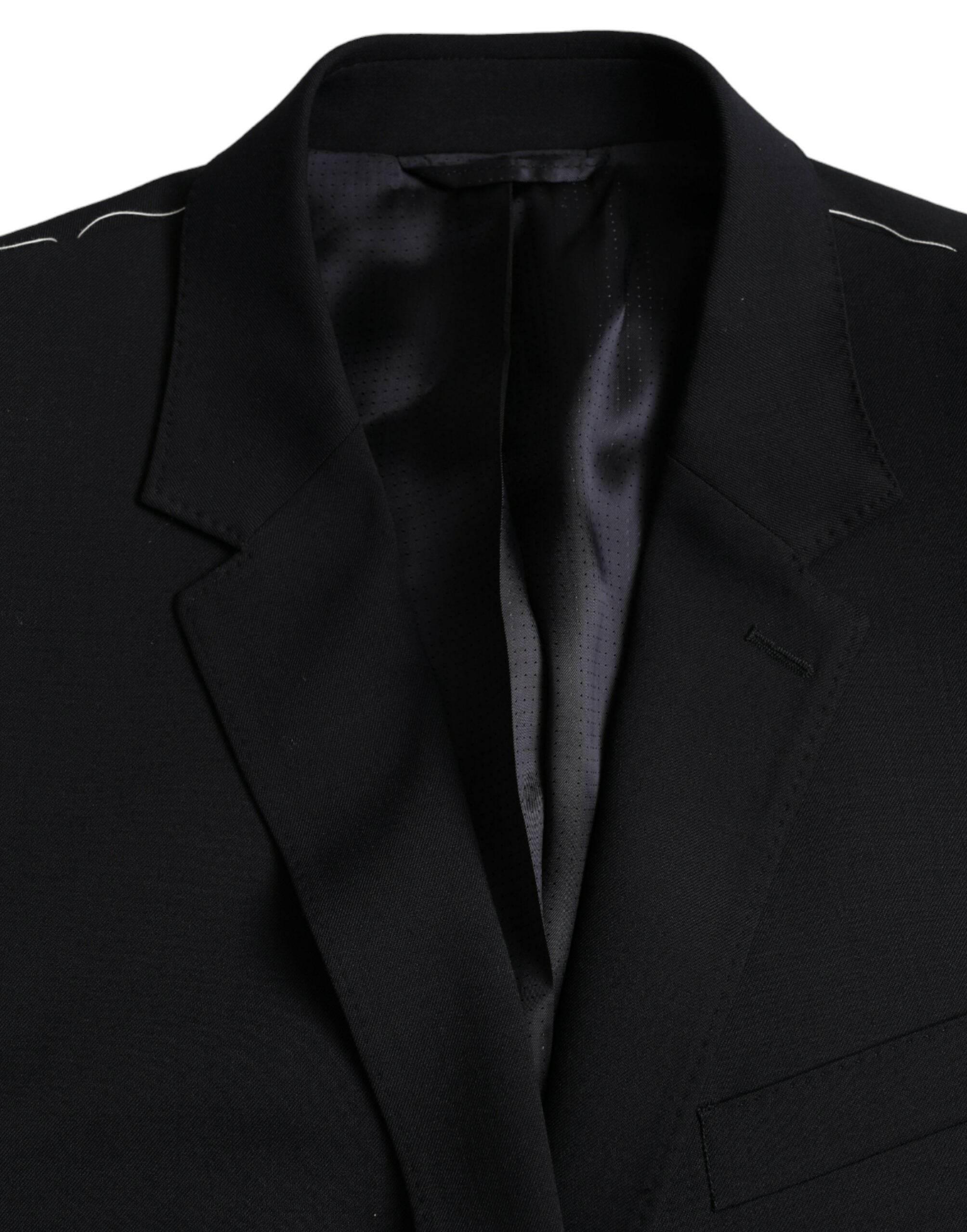 Dolce & Gabbana Black MARTINI Single Breasted Coat Blazer - Hilstor