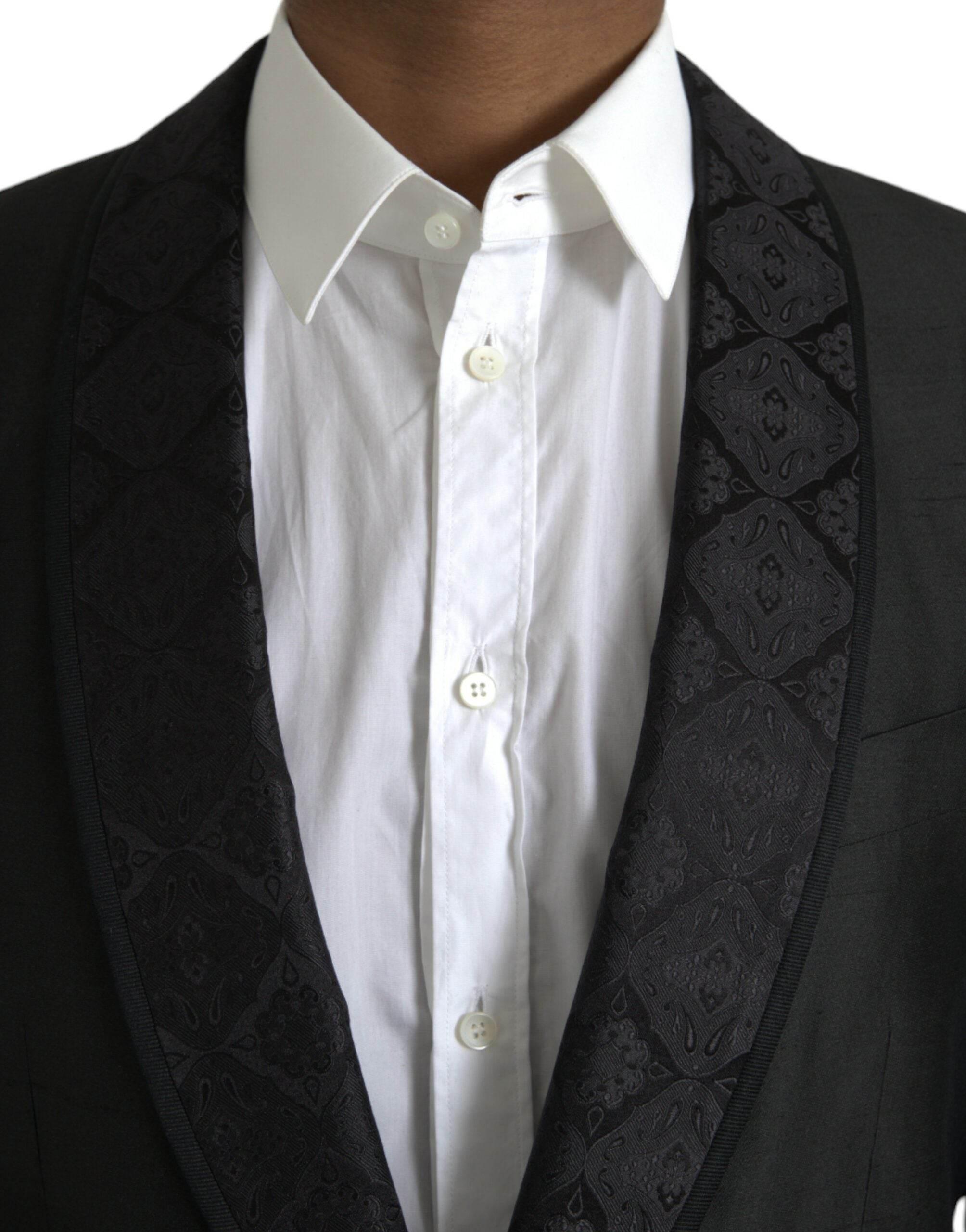 Dolce & Gabbana Black MARTINI Single Breasted Coat Blazer - Hilstor