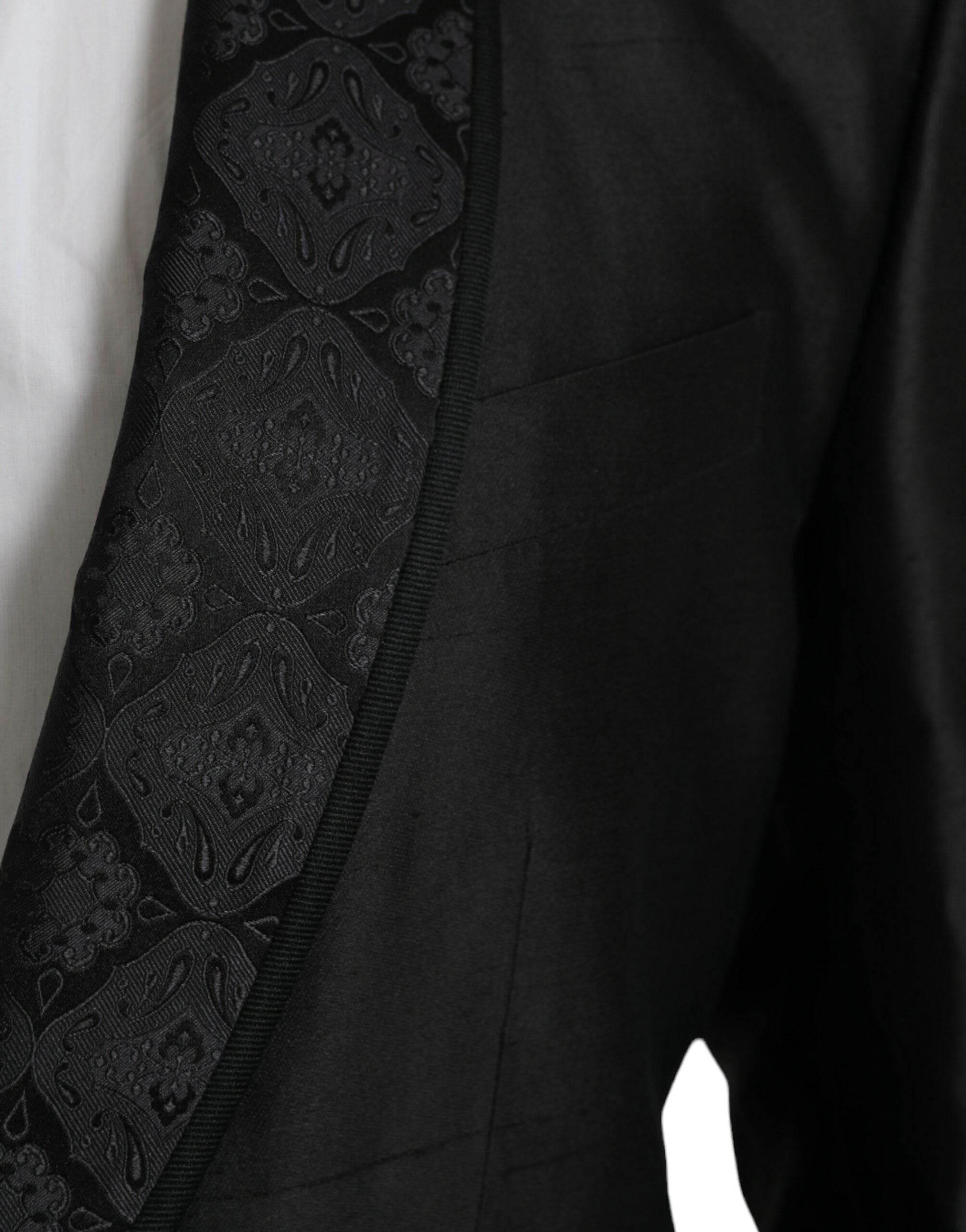 Dolce & Gabbana Black MARTINI Single Breasted Coat Blazer - Hilstor