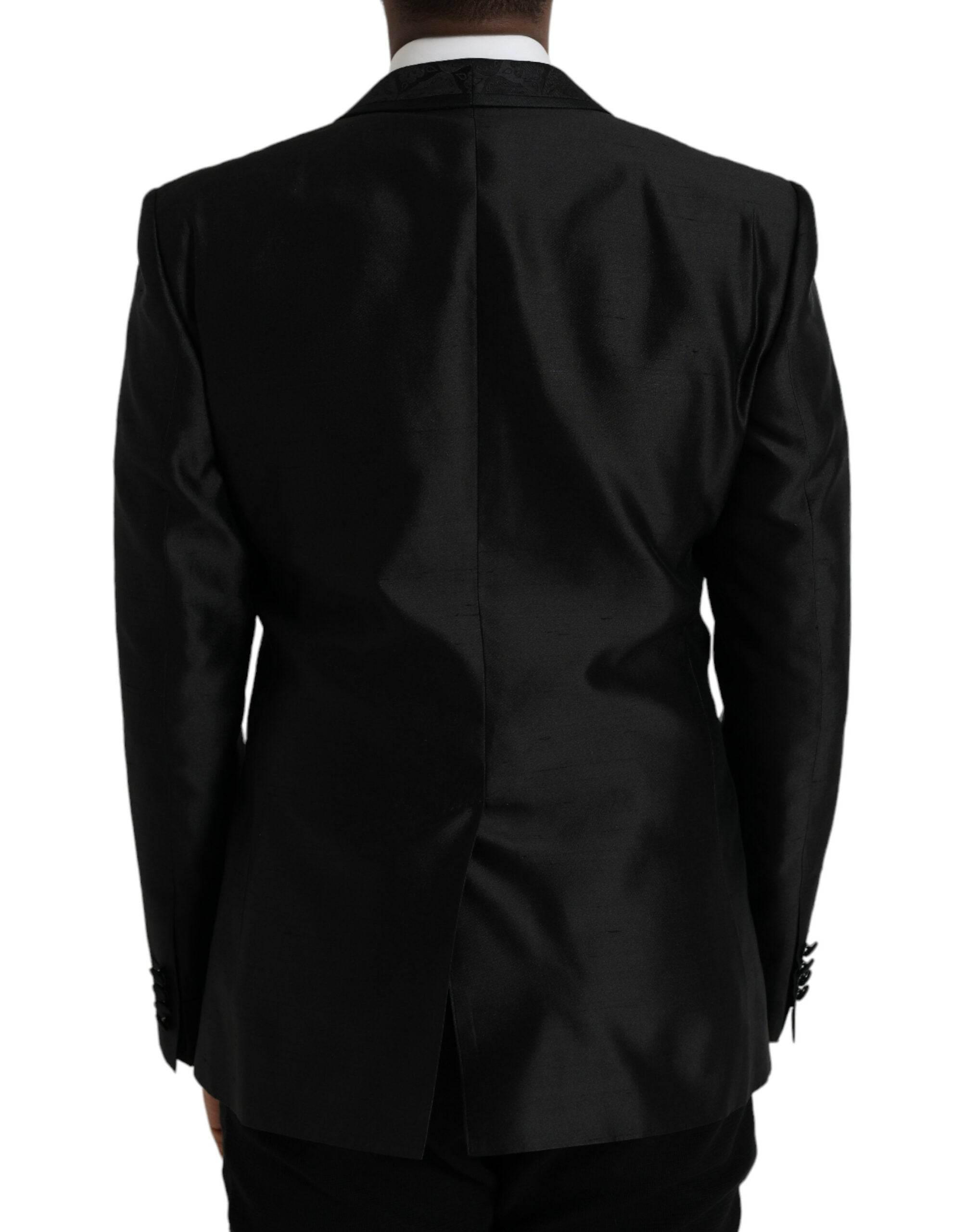 Dolce & Gabbana Black MARTINI Single Breasted Coat Blazer - Hilstor
