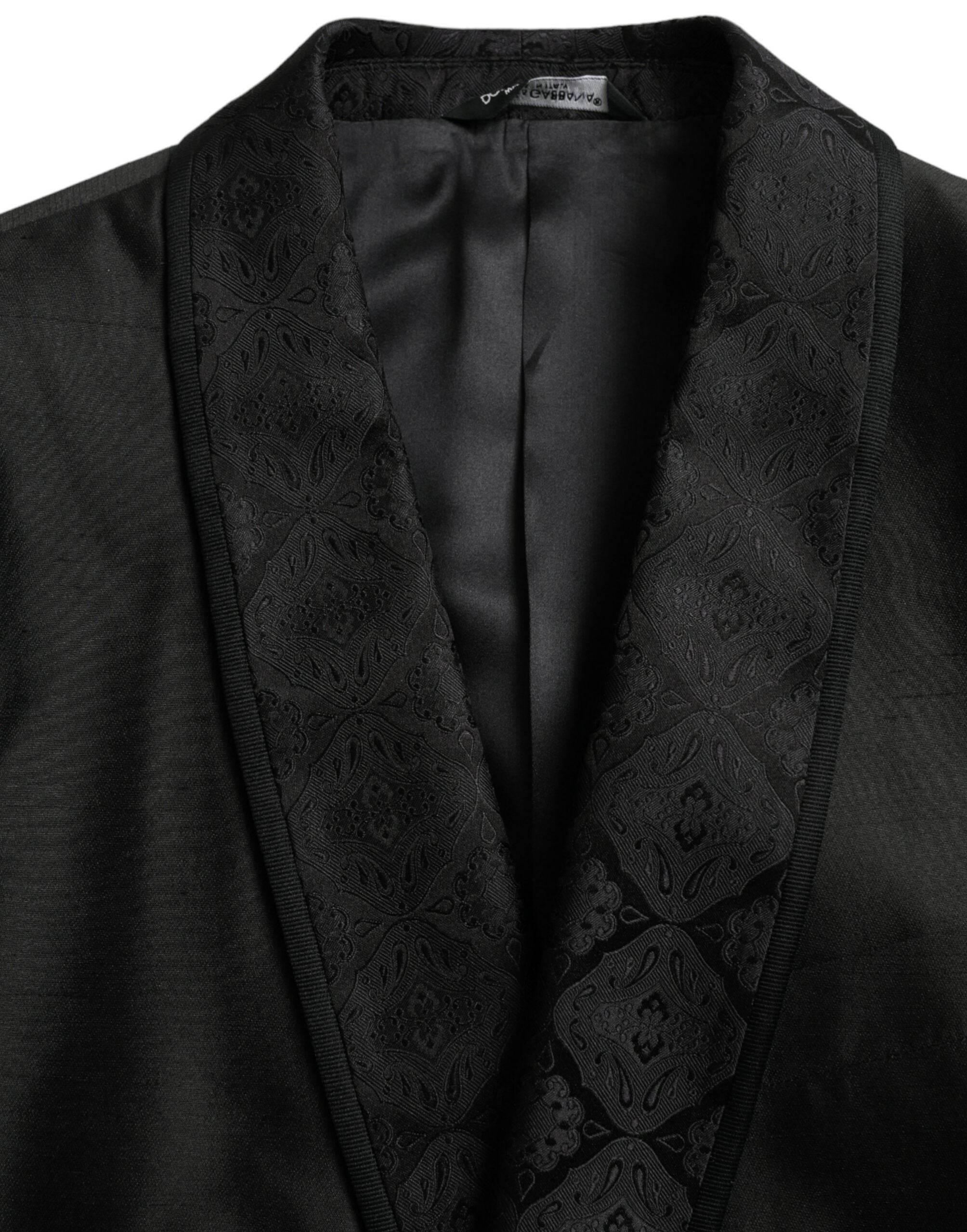 Dolce & Gabbana Black MARTINI Single Breasted Coat Blazer - Hilstor