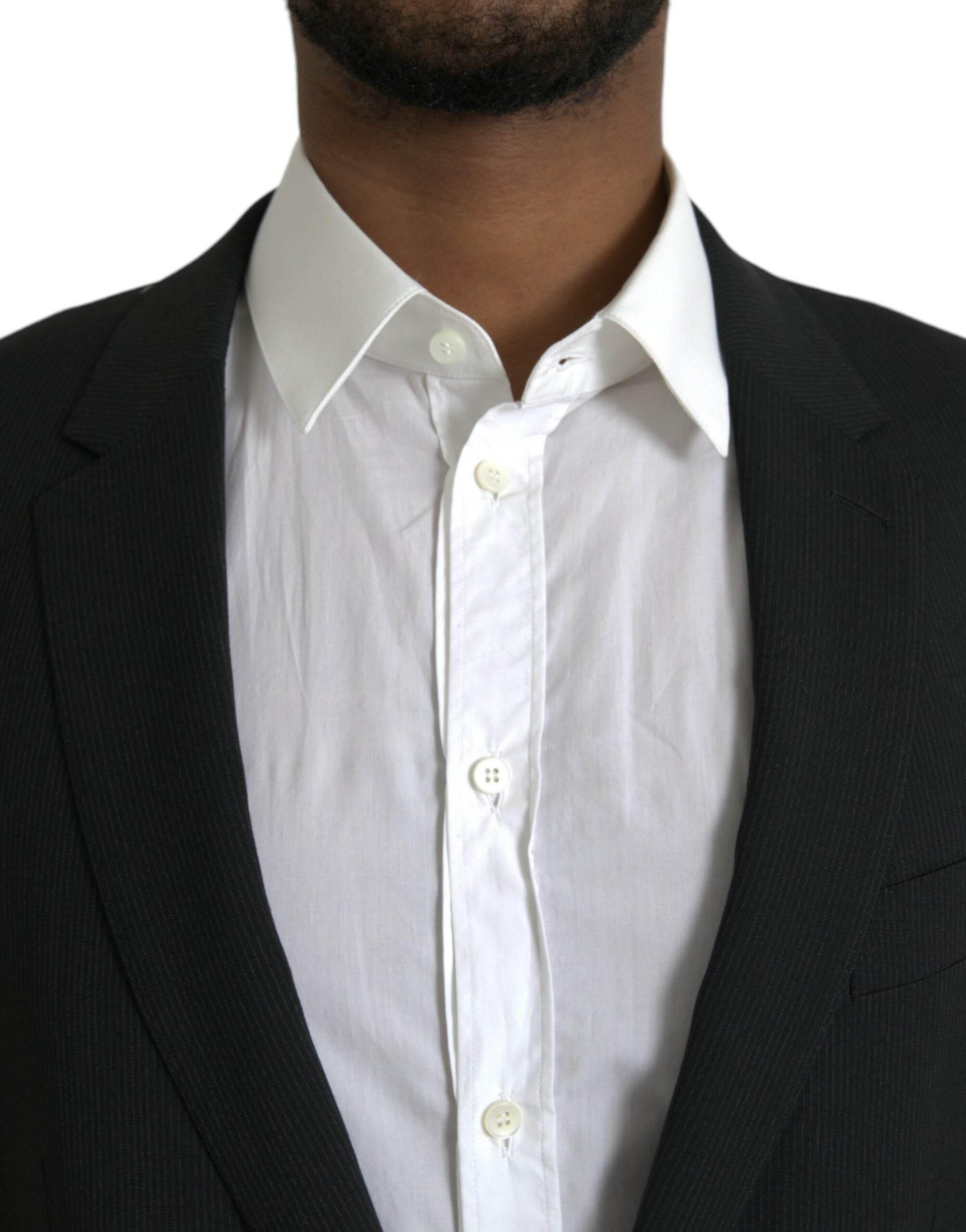Dolce & Gabbana Blue MARTINI Shawl Single Breasted Blazer - Hilstor