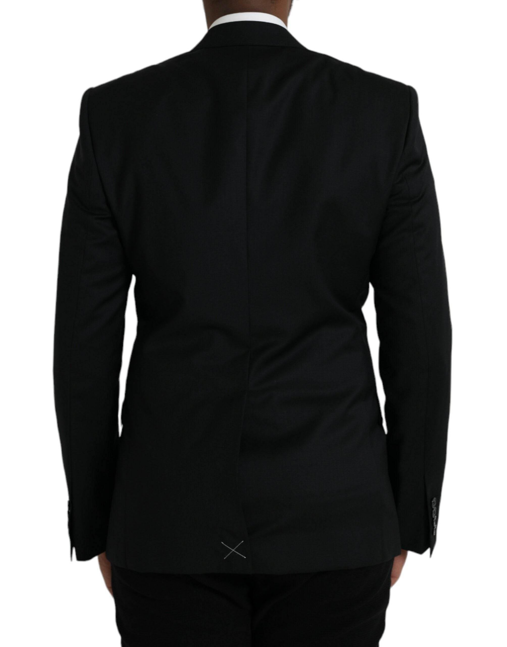 Dolce & Gabbana Black Wool MARTINI Single Breasted Blazer - Hilstor