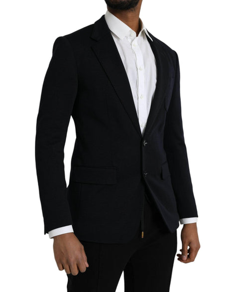 Dolce & Gabbana Black Wool Notch Single Breasted Coat Blazer - Hilstor