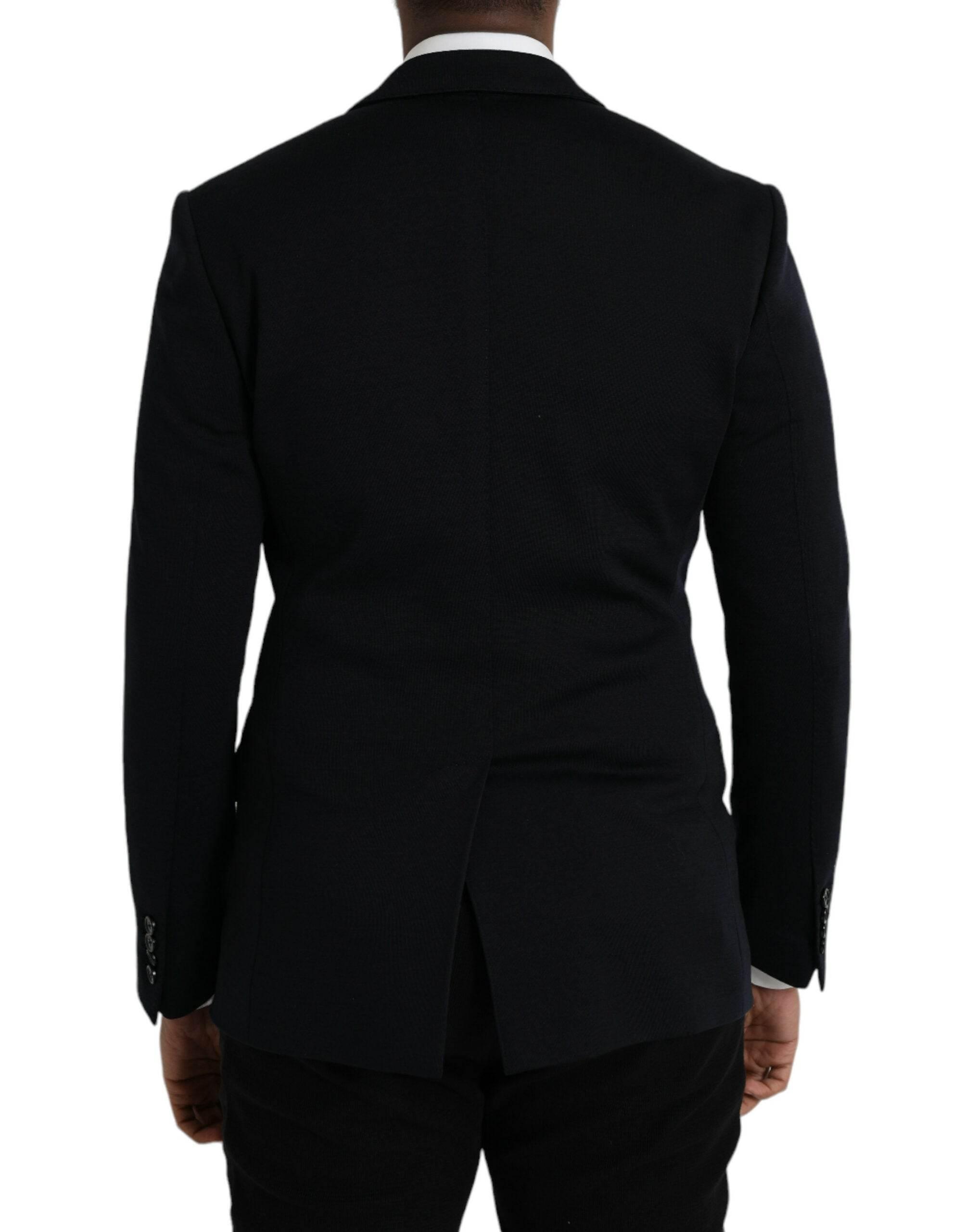 Dolce & Gabbana Black Wool Notch Single Breasted Coat Blazer - Hilstor