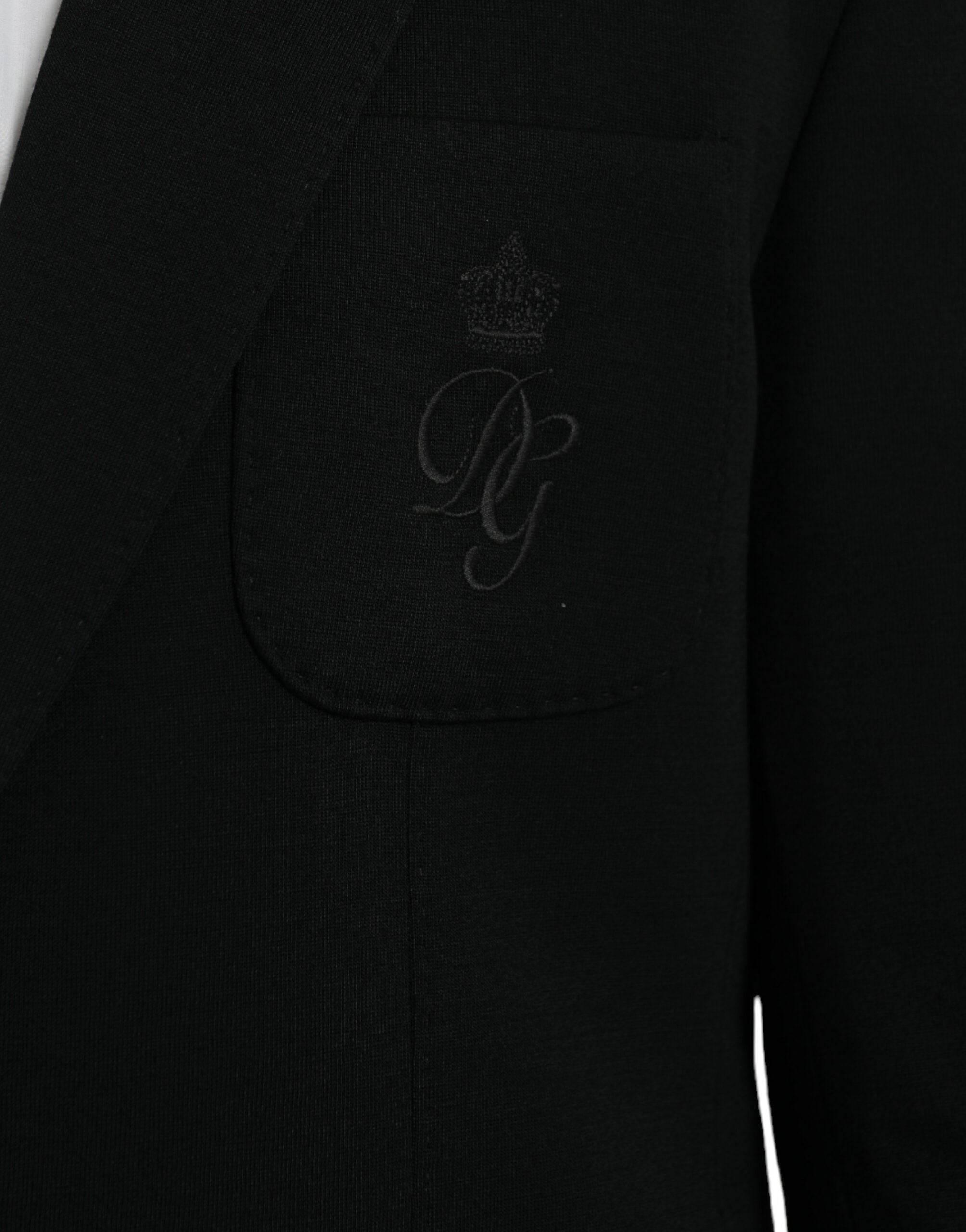 Dolce & Gabbana Black Wool Notch Single Breasted Coat Blazer - Hilstor