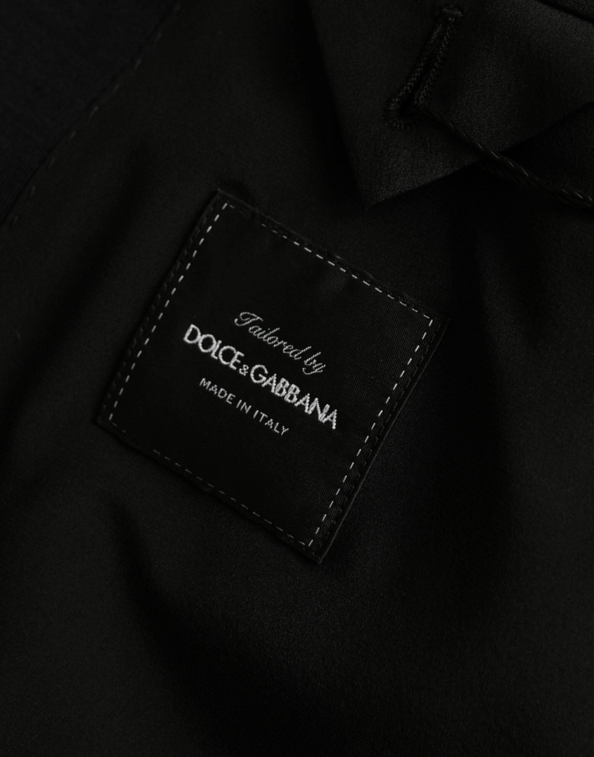 Dolce & Gabbana Black Wool Notch Single Breasted Coat Blazer - Hilstor