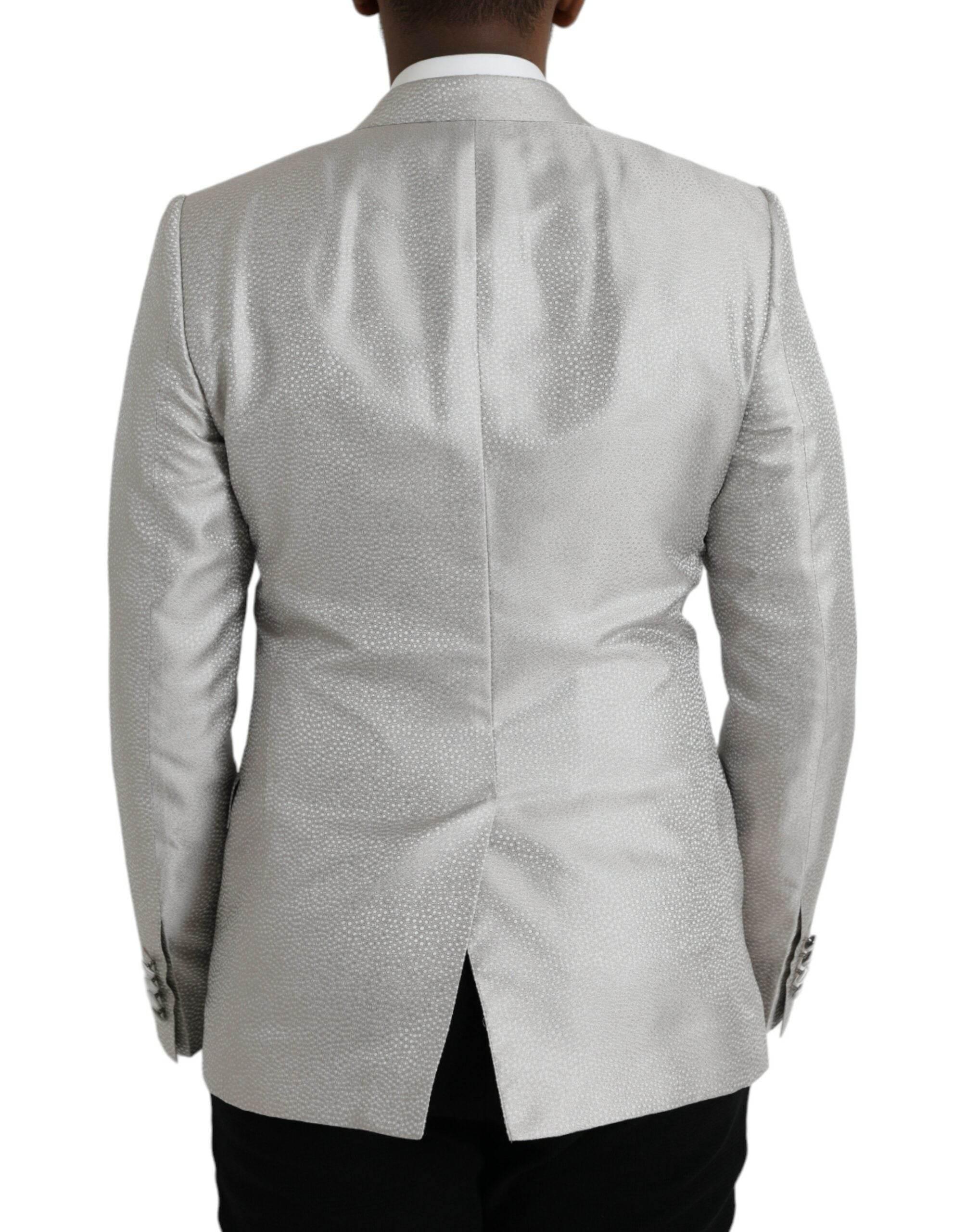 Dolce & Gabbana Off White MARTINI Double Breasted Coat Blazer - Hilstor