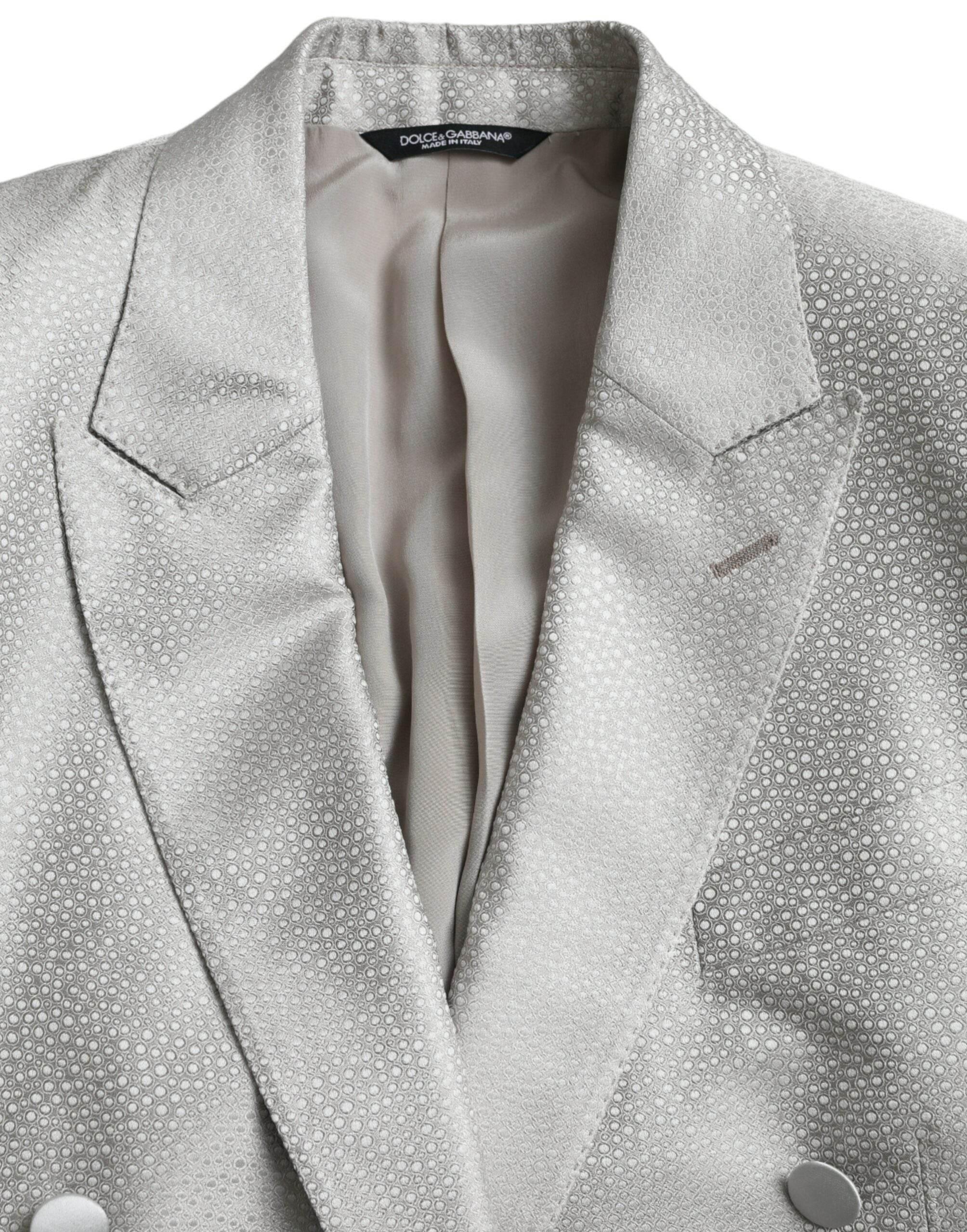 Dolce & Gabbana Off White MARTINI Double Breasted Coat Blazer - Hilstor